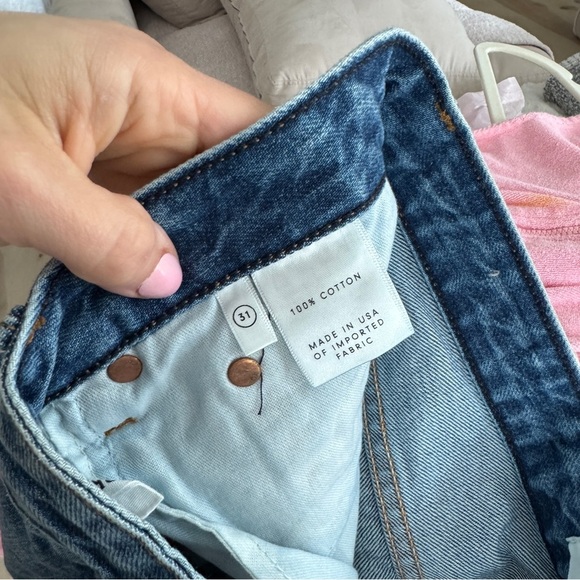 GRLFRND Denim shorts Kerry high rise cuffed distressed light wash raw hem jean - Picture 7 of 12